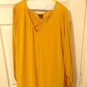 Yellow Three-quarter Sleeve Blouse